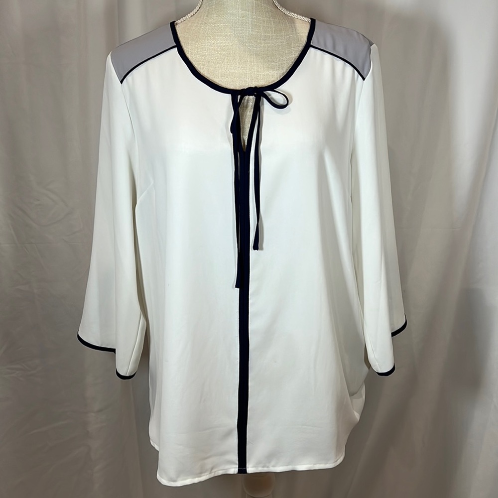 41 Hawthorne Womens White Blouse Size L